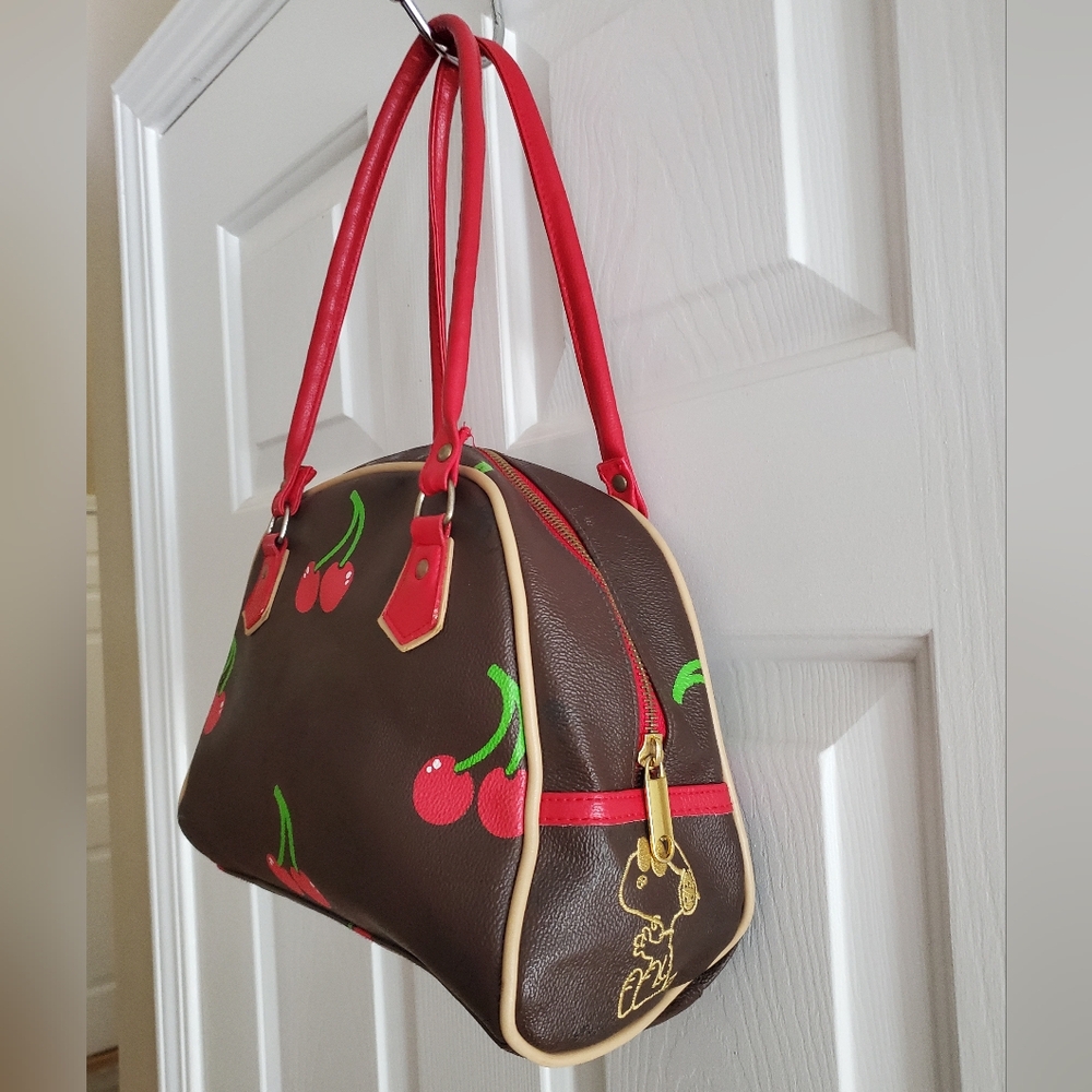 Peanuts Snoopy Cherry Satchel Purse/ Shoulder Bag - Picture 2 of 10